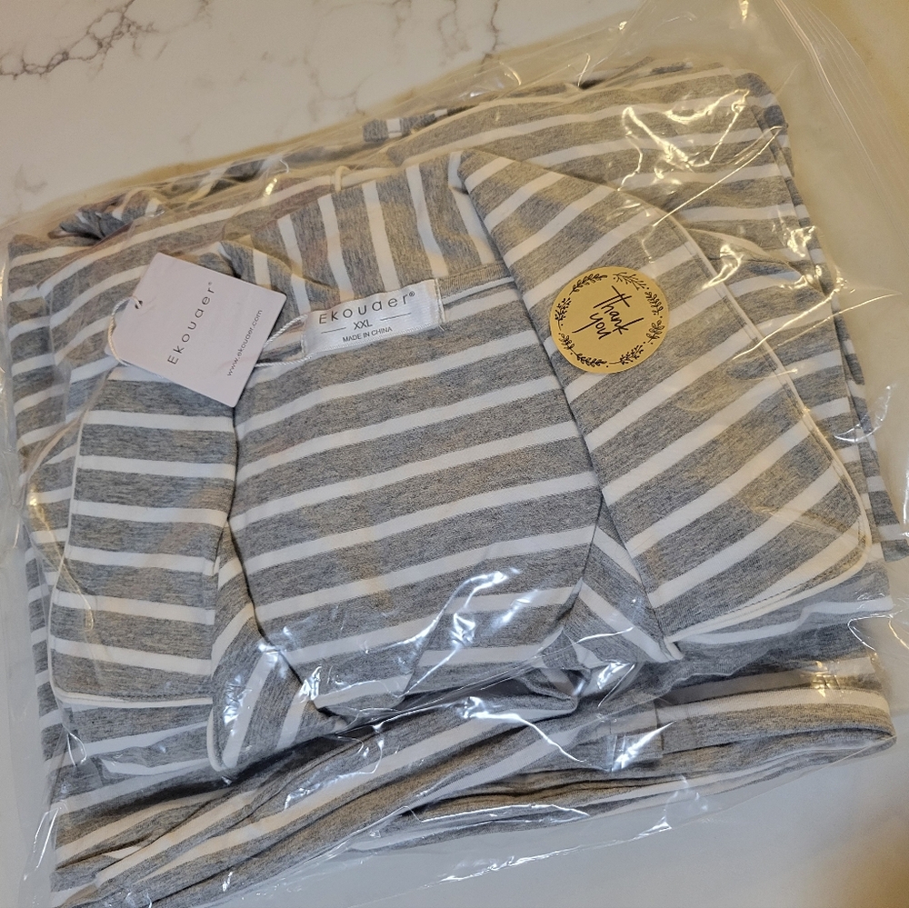 Stripped pajama pant set